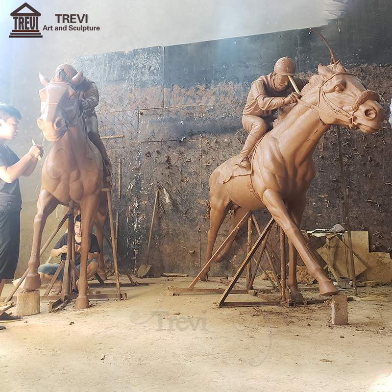 bronze race horse sculpture-02