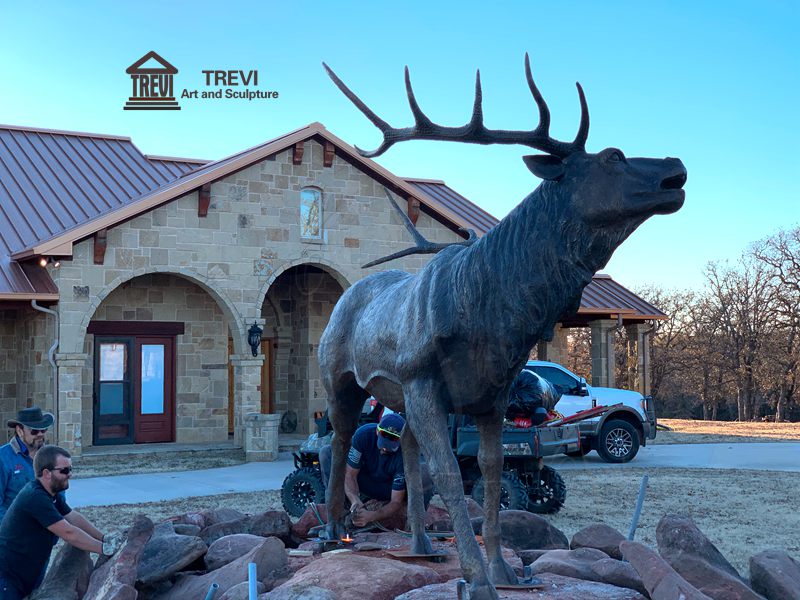 bronze stag sculpture