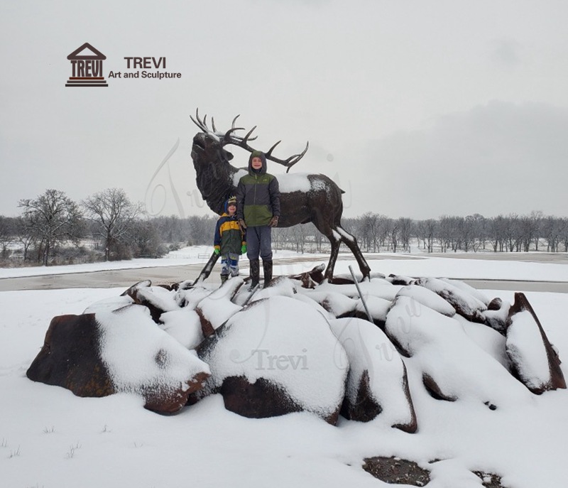 life size elk after installation