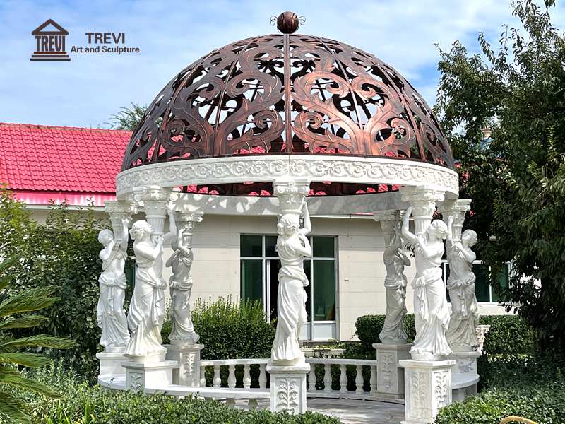 marble column gazebo-01-Trevi Sculpture