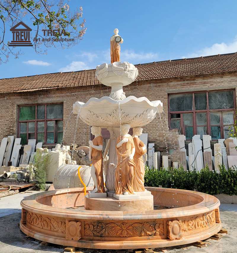 marble water fountain for garden-01-Trevi Sculpture