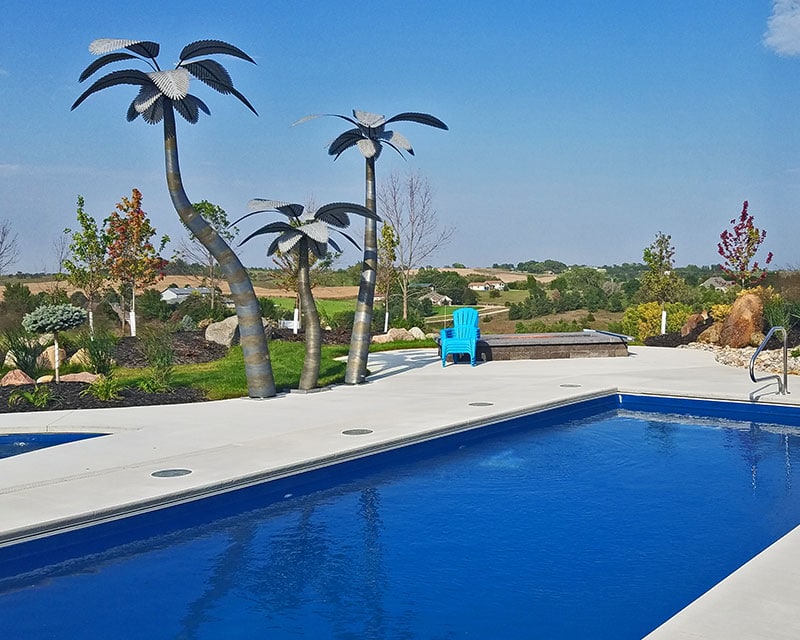 metal palm trees for pool areametal palm trees for pool area