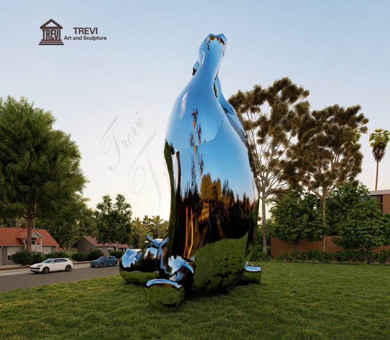 stainless steel garden sculpture animal-Trevi Statue