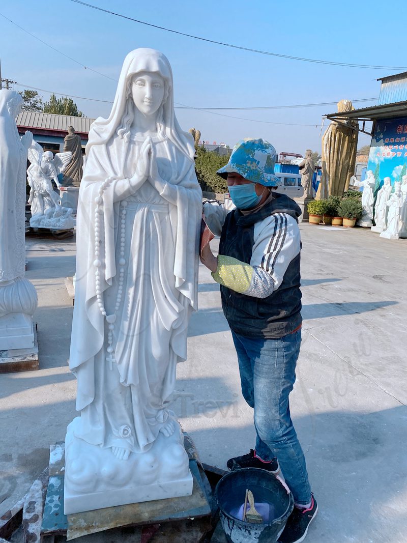 marble virgin mary statue