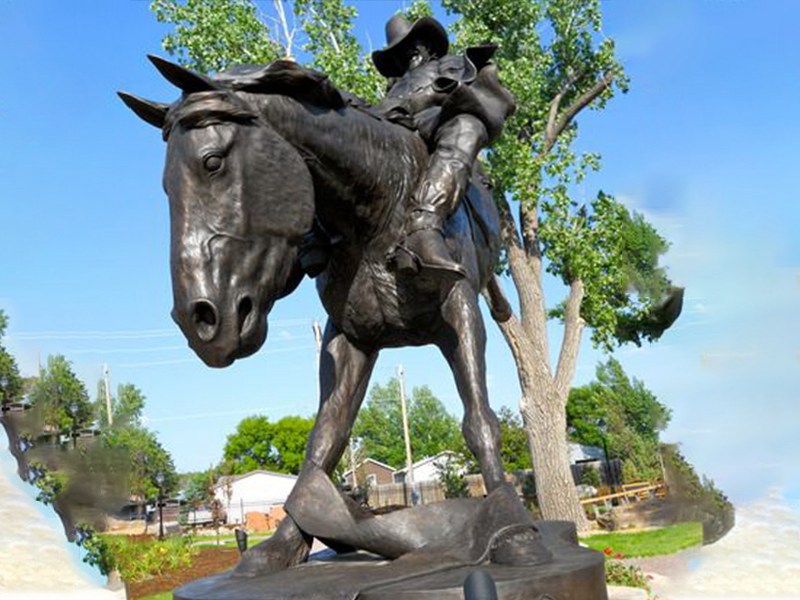 bronze cowboy sculpture