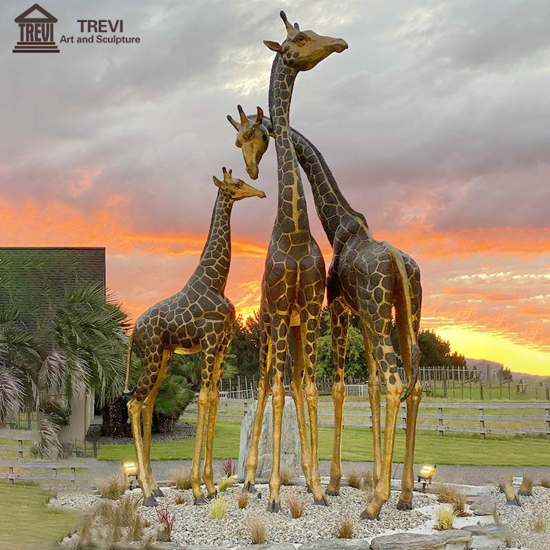 bronze giraffe statue