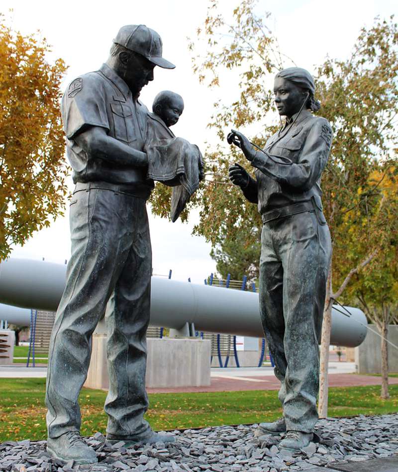 bronze memorial statue