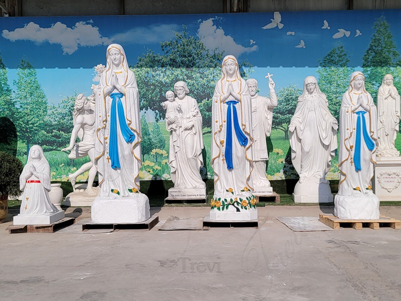 marble Our Lady of Lourdes Statue 5