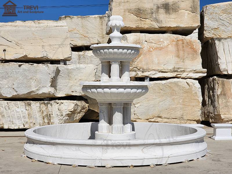 white marble fountain