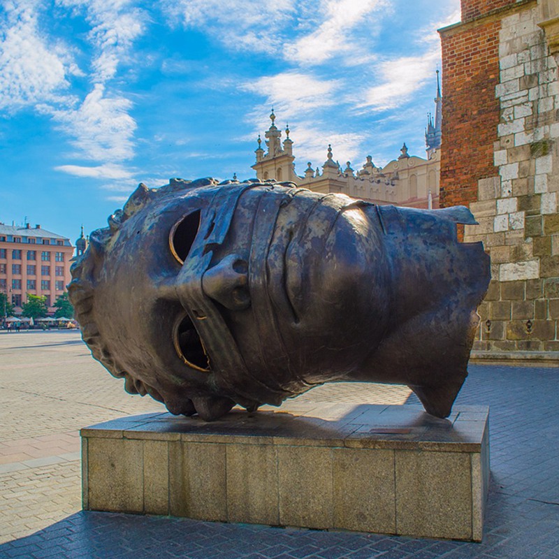 bronze abstract face