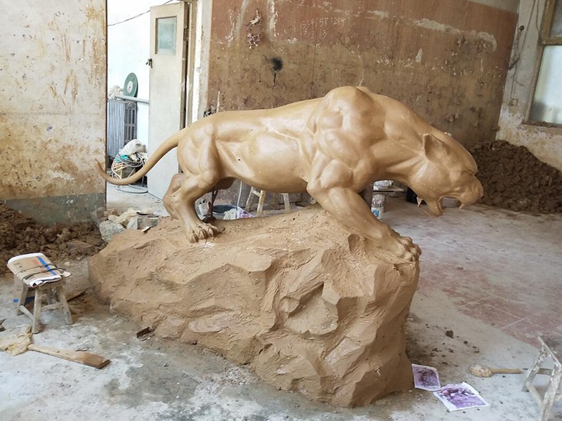 clay mold of panther