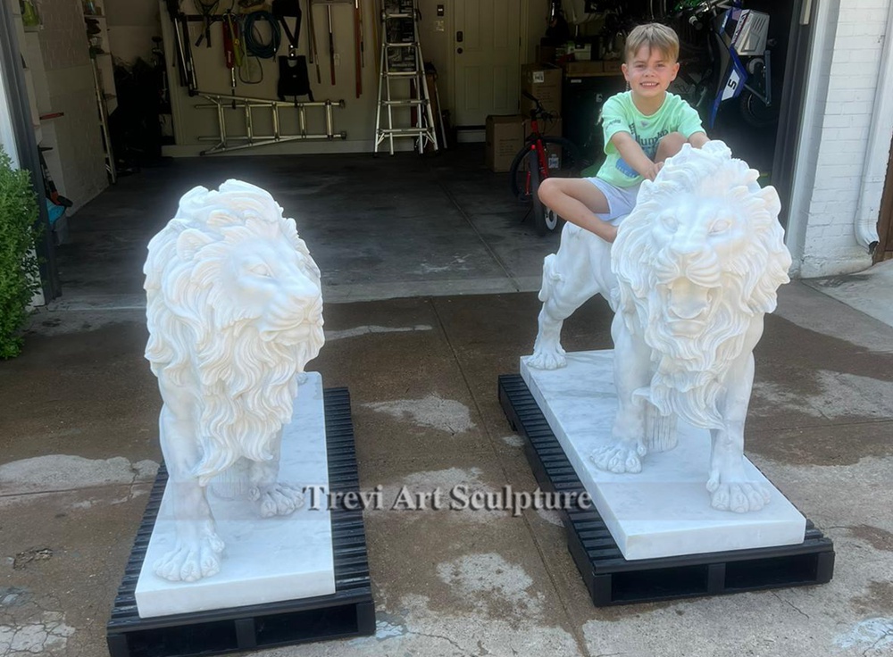 marble outdoor lion statue pair feedback