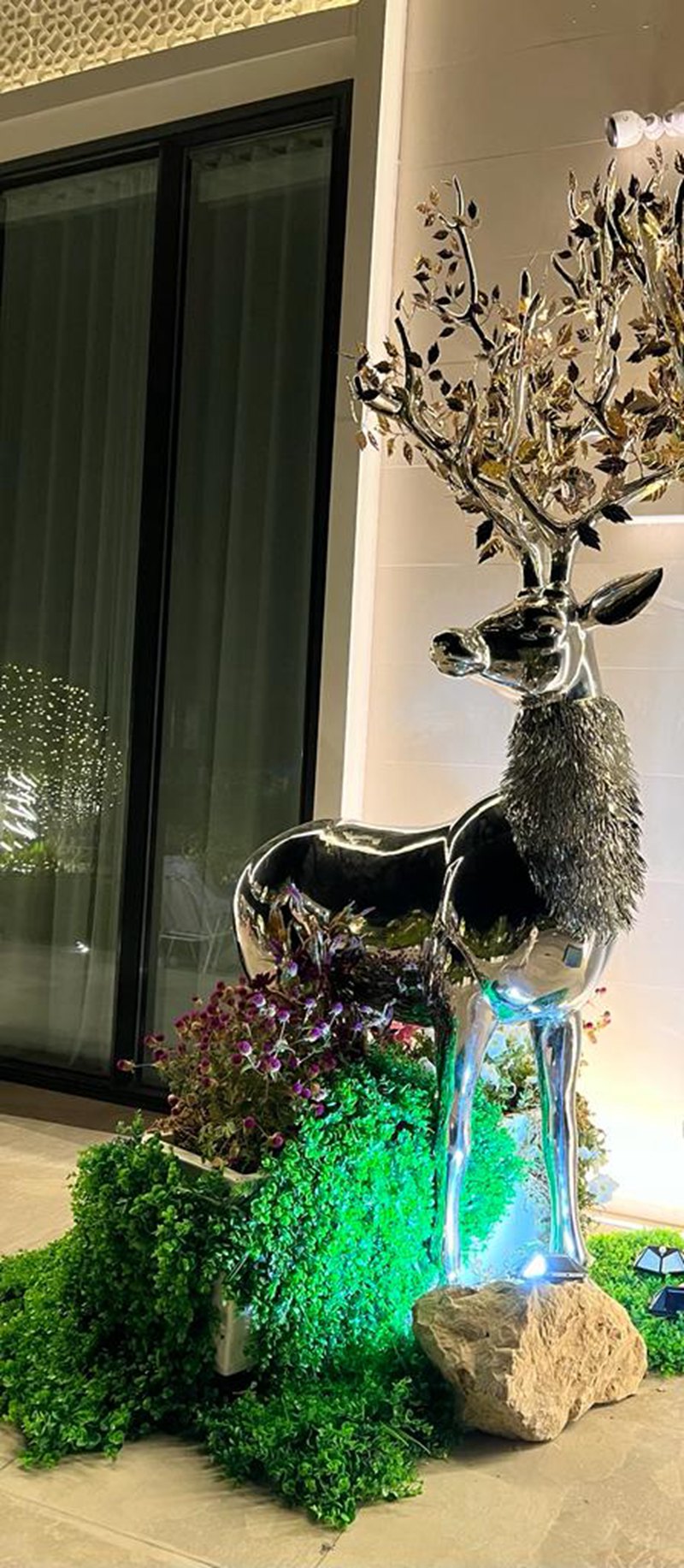 stainless steel deer sculpture 