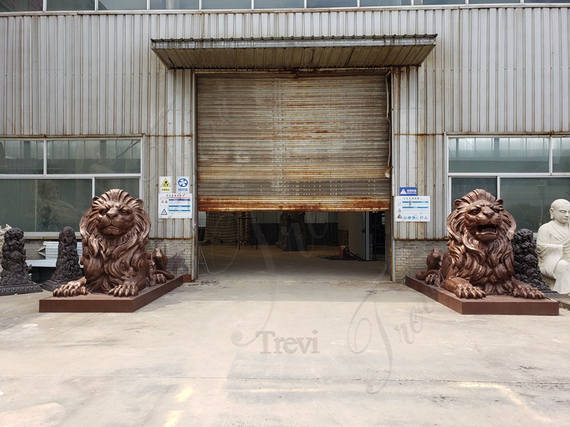 Life Size Bronze Sitting Lion Statues 5