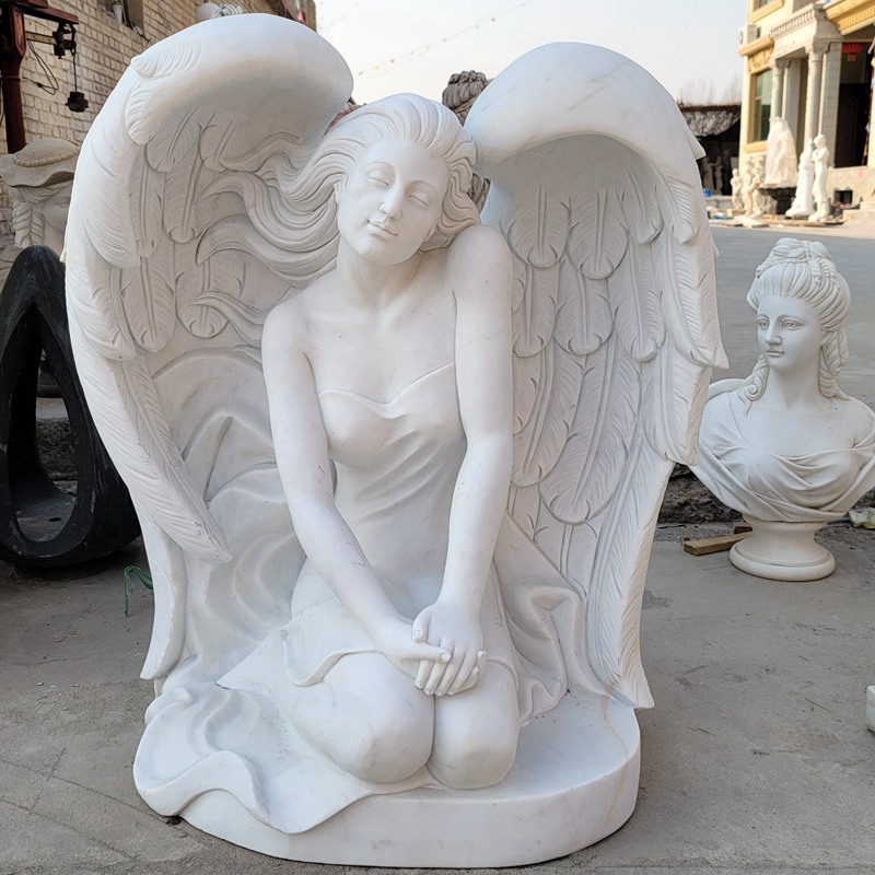 Lifesize marble angel statue