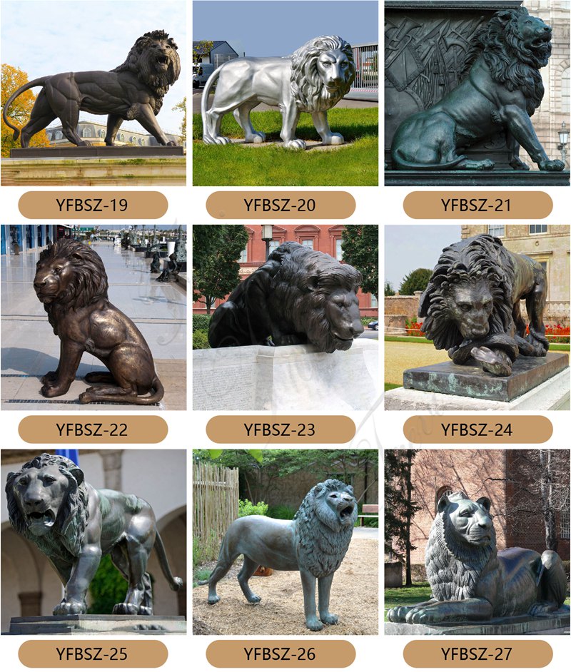 More Designs of Bronze Lion Statues for Sale