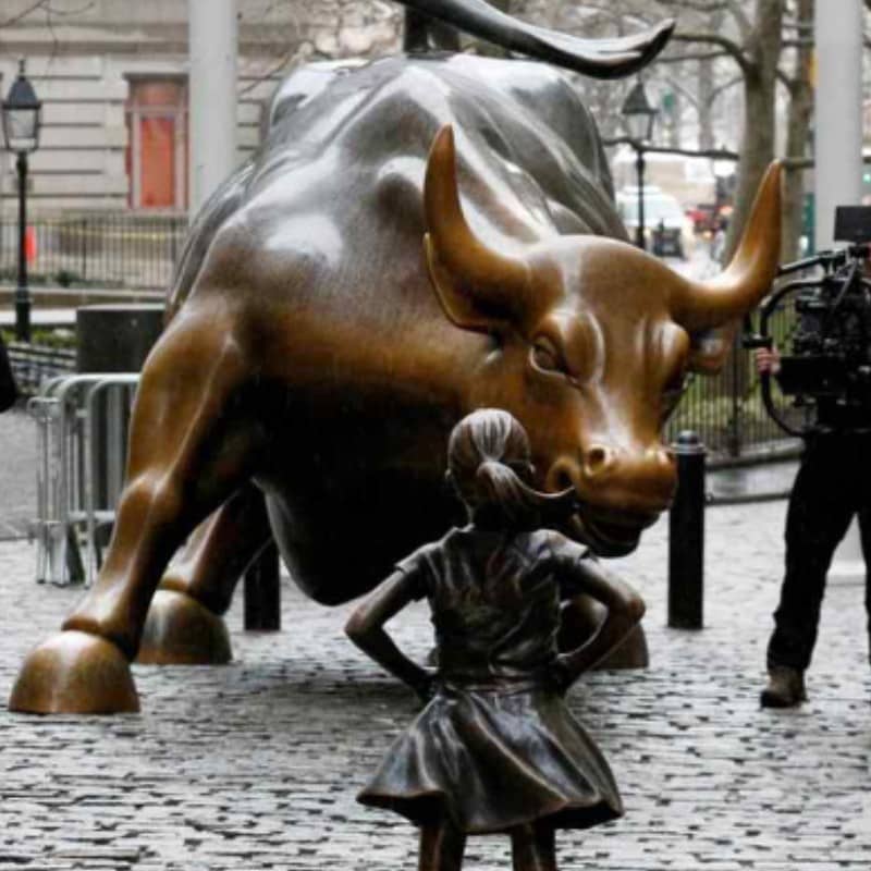 Wall Street Bull replica bronze statue-Trevi