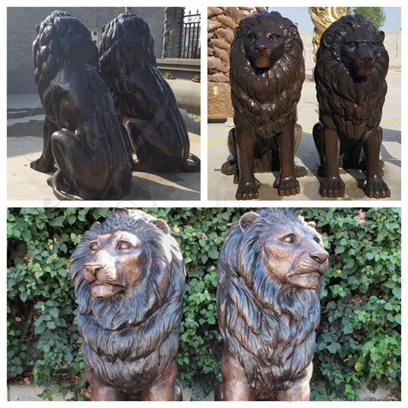 hand carft details of lion statues