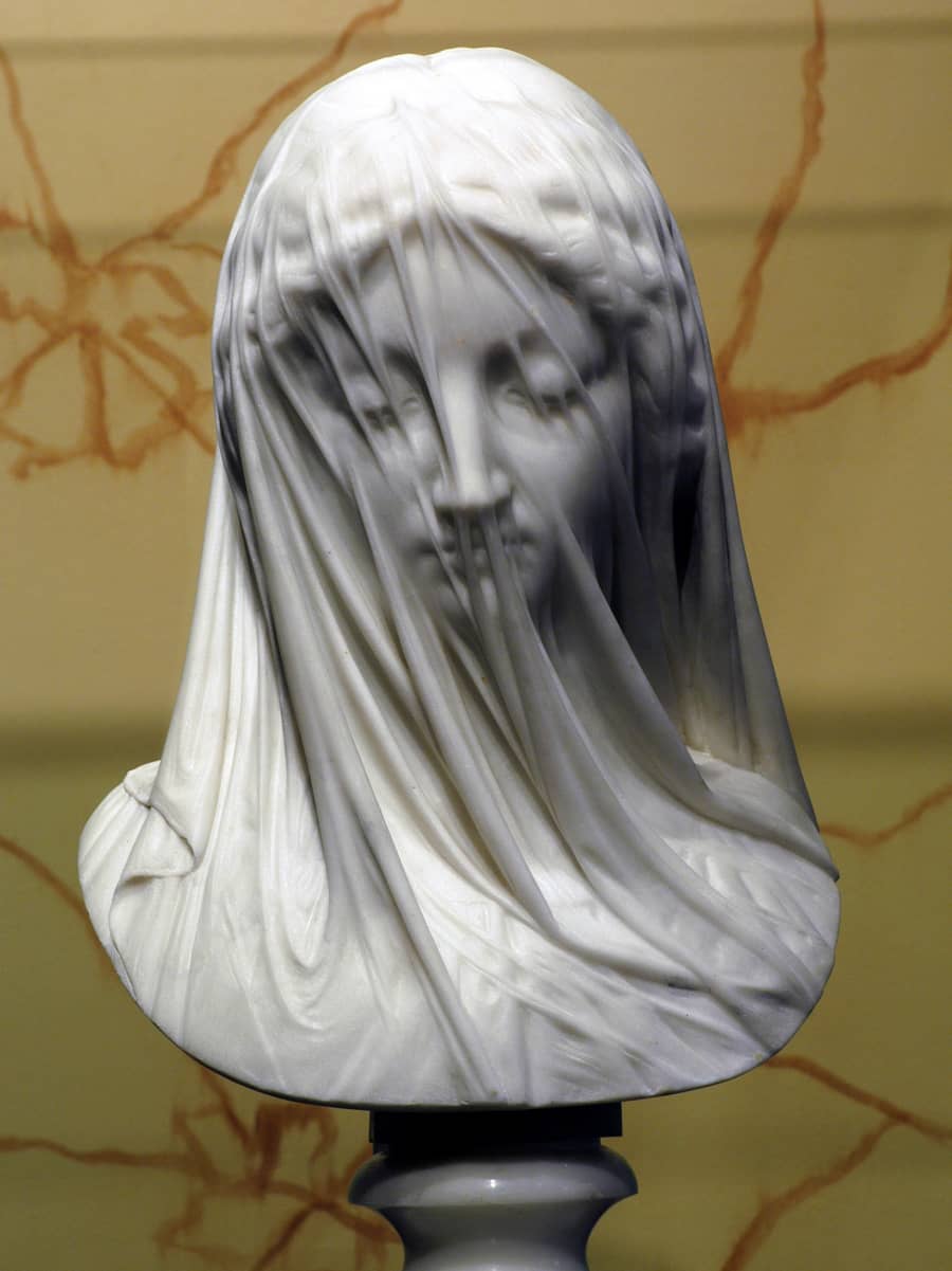 The Veiled Virgin bust statue