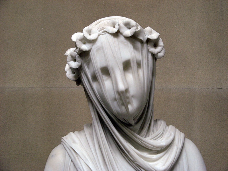veiled lady marble bust statues