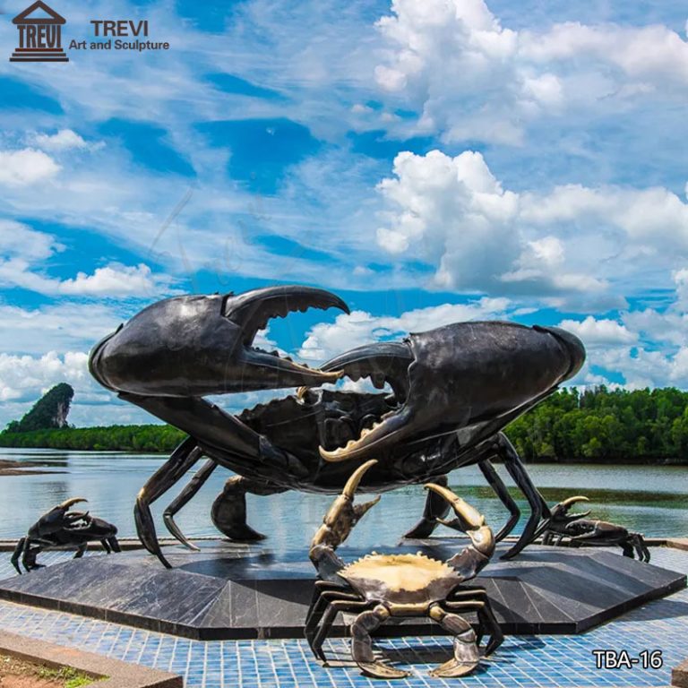 Large Bronze Crab Family Garden Statue Seaside Decoration TBA-16