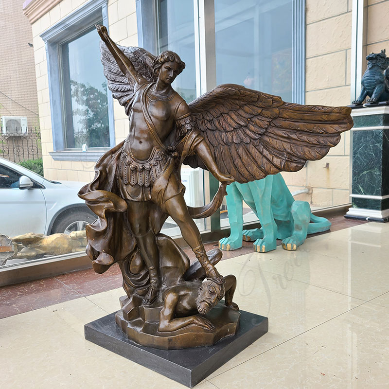 Bronze Saint Michael sculpture for sale