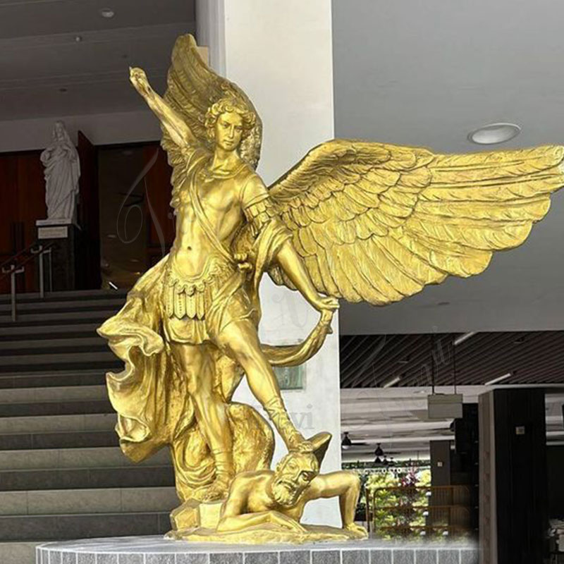 Bronze Saint Michael sculpture for sale