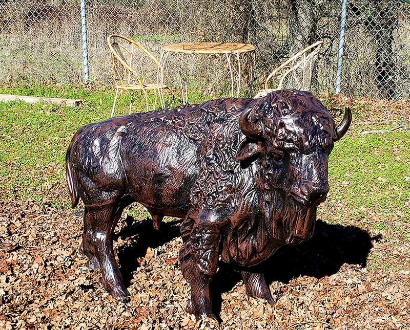 More Details About the Bronze Buffalo Sculpture