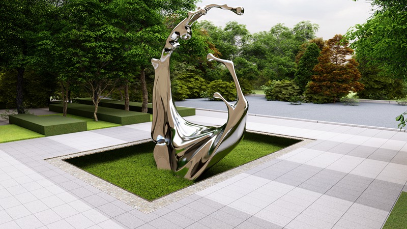 Garden stainless steel statues