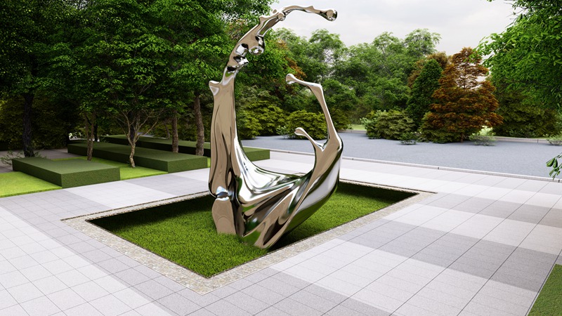 Garden stainless steel statues