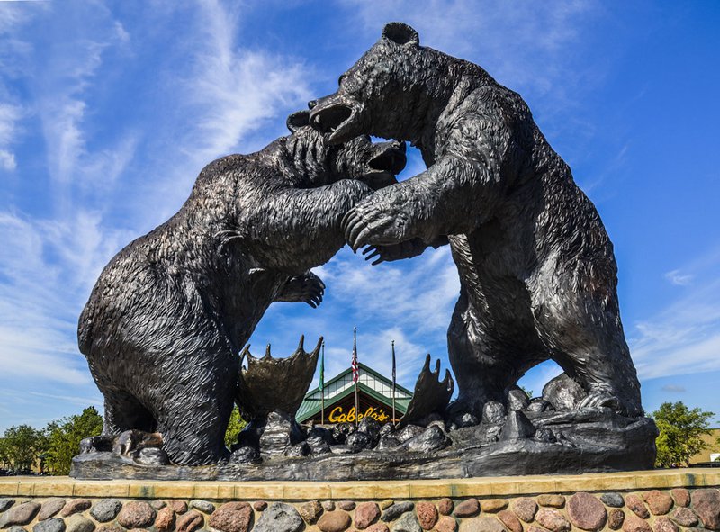 Bronze Fierce Encounter Bear Fighting Statues 