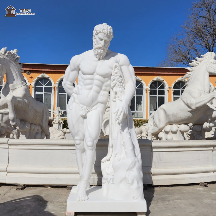 Marble Farnese Hercules Statue Famous Ancient Greek God Art
