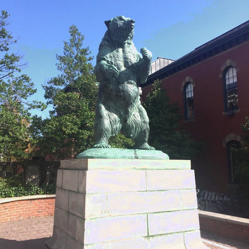 large bronze bear sculpture