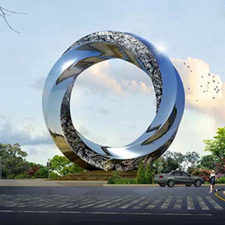large metal ring sculpture