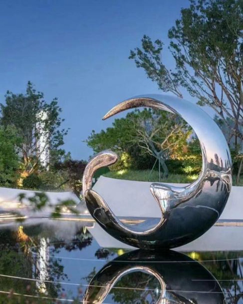 outdoor metal globe steel ring sculpture