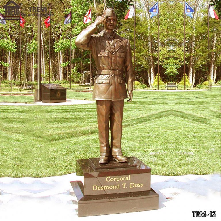 Bronze Desmond Doss Memorial Statue Military Monument Supply