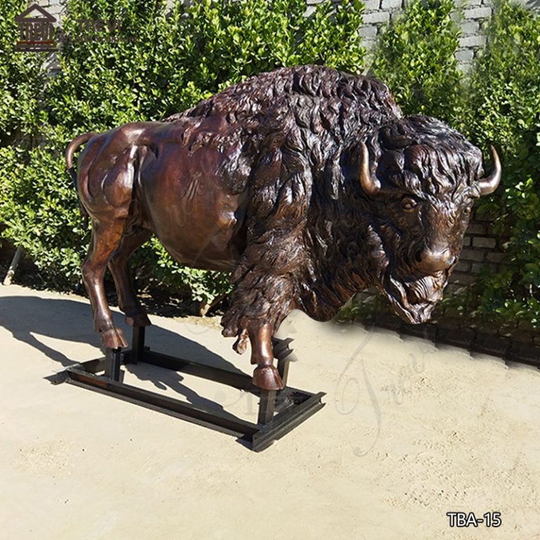 large bronze wildlife buffalo sculptures outdoor decor for sale