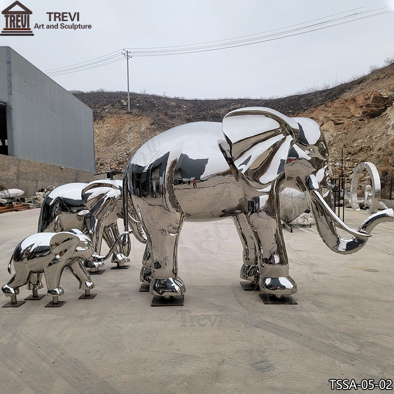 stainless steel elephant sculpture