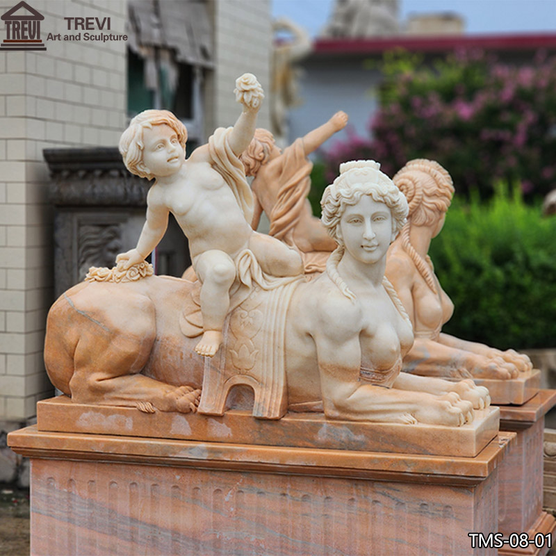 Marble Female Greek Sphinx Sculpture