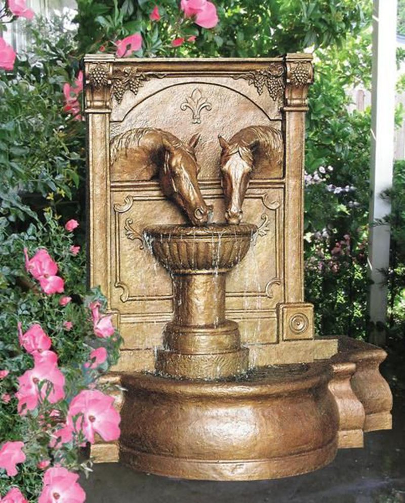 Bronze Horse Wall Fountain