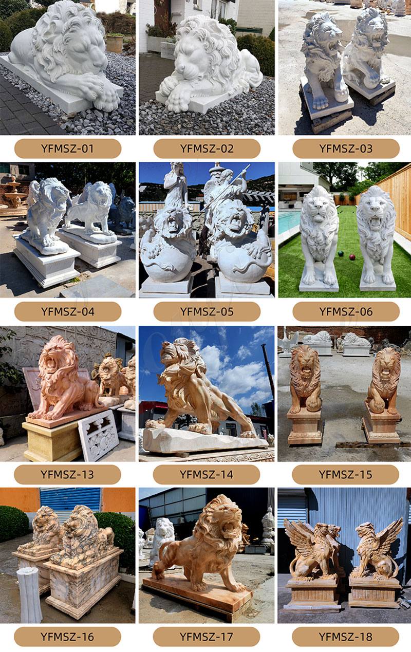 More Styles of Marble Lion Statues