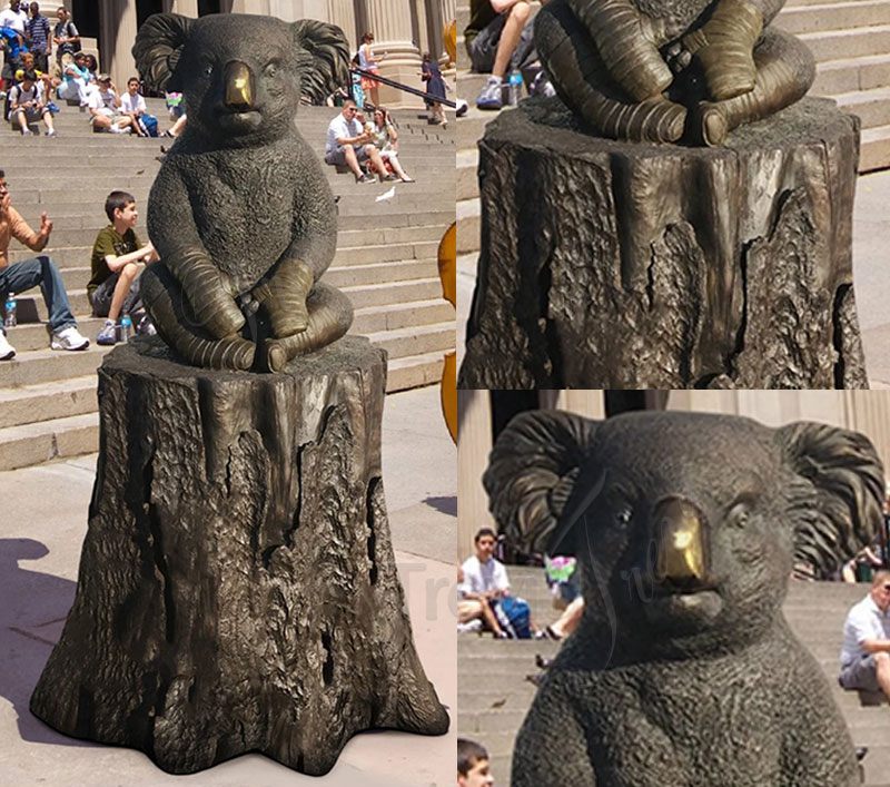 Realistic Details of Bronze Koala Statue