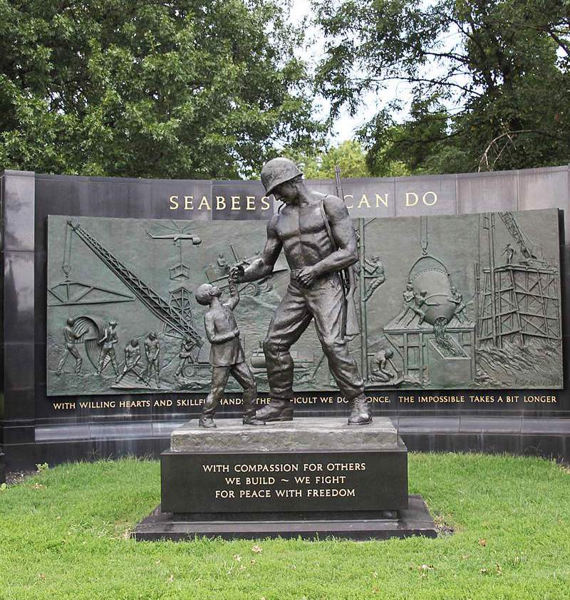 Bronze Soldier Seabee Statue Description