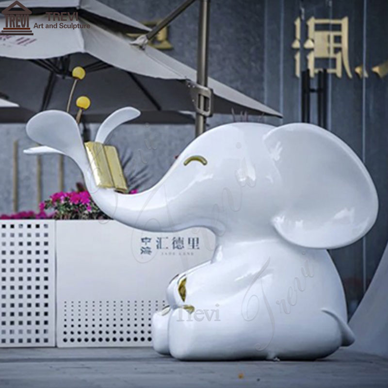 stainless steel elephant sculpture