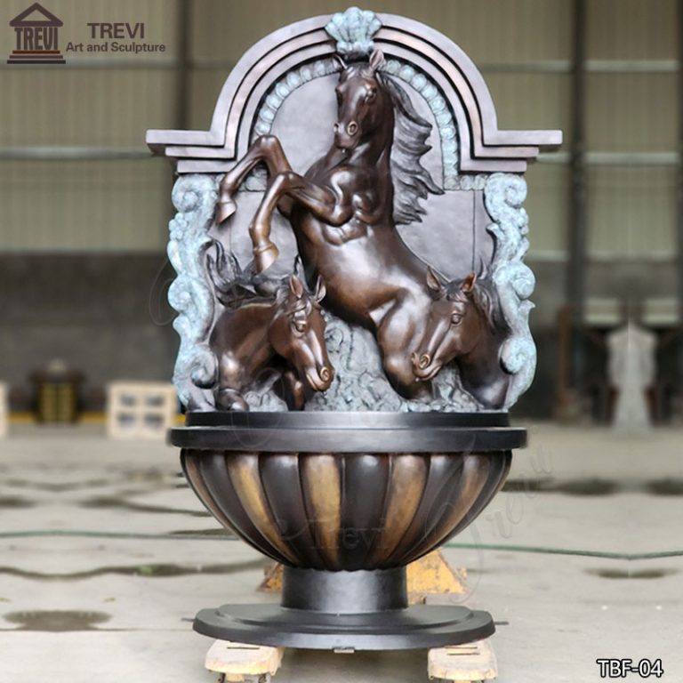 Bronze Outdoor Horse Wall Water Fountain