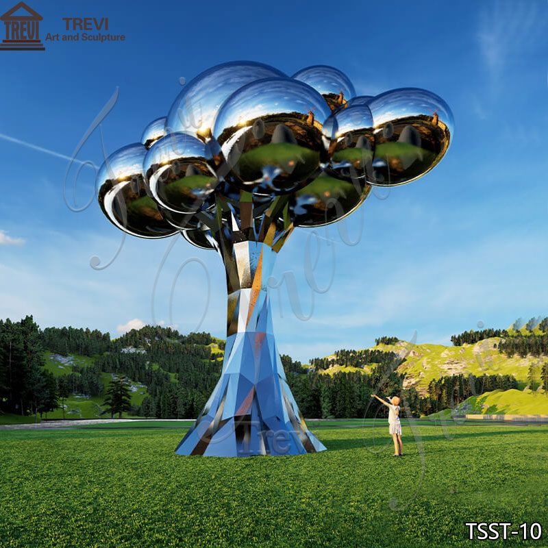 Large Metal Cloud Tree Sculpture Outdoor Park Landmark