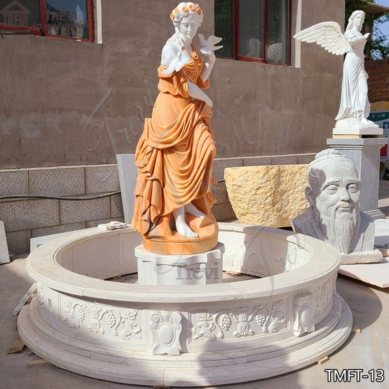 Marble Statue Fountain with Lady Sculpture for Sale