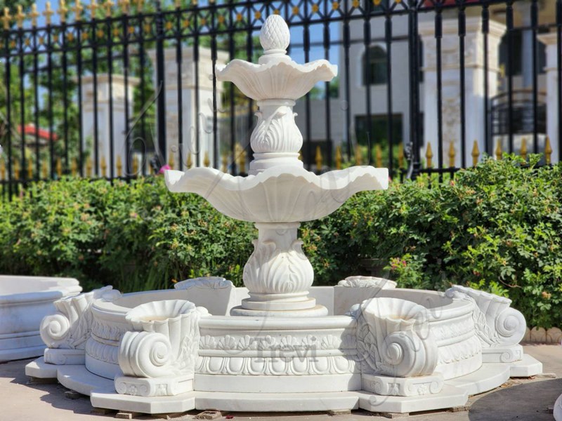 White Marble Fountain Details