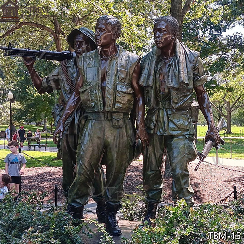 Large Outdoor Bronze Vietnam Veteran Statue Three Soldiers for Sale
