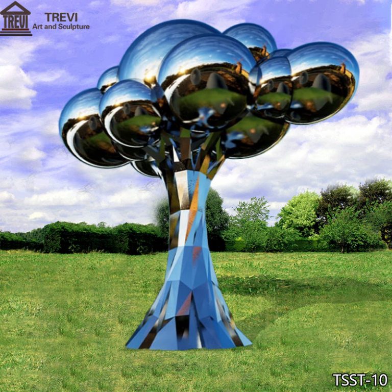 Metal Cloud Tree Sculpture